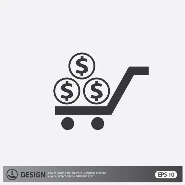 Pictograph of money on cart. — Stock Vector