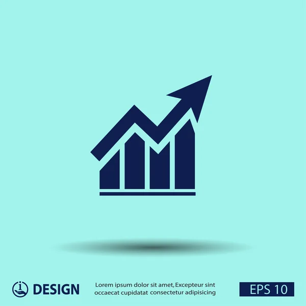 Pictograph van grafiek met pijl. — Stockvector