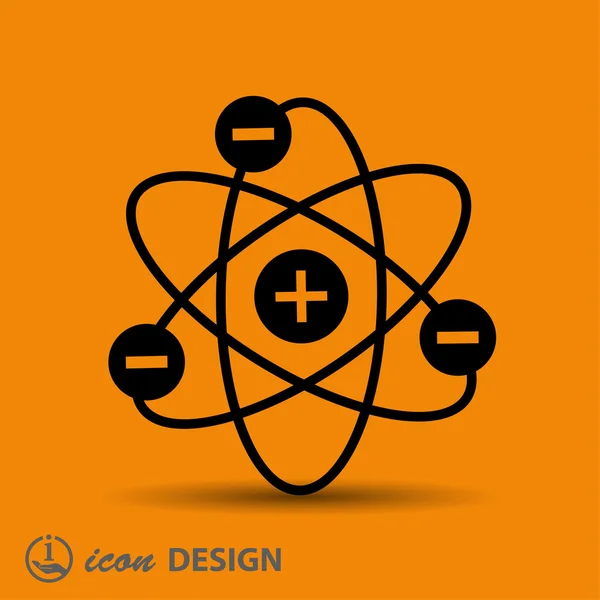 Pictograph of atom icon — Stock Vector