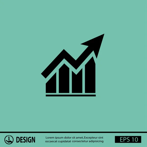 Pictograph Graph med pil. — Stock vektor