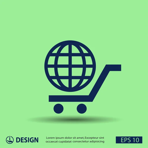 Pictograph van wereldbol icoon — Stockvector