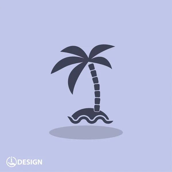 Pictograph of island with palm — Stock Vector
