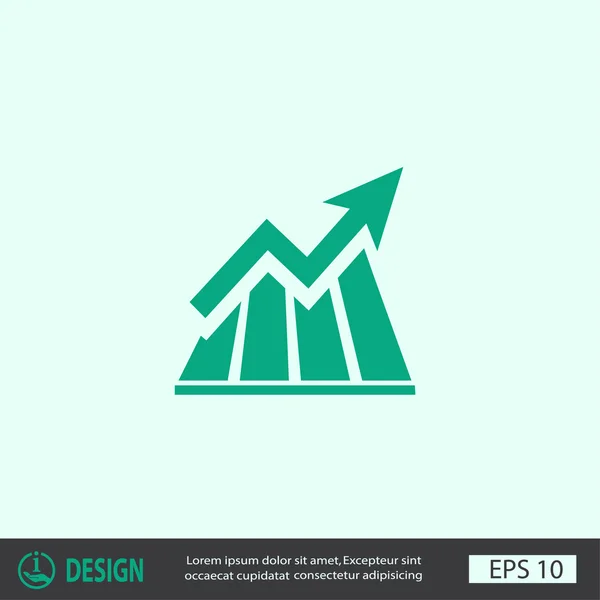 Pittogramma del grafico con freccia — Vettoriale Stock