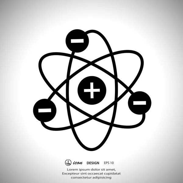 Pictograph of atom icon — Stock Vector