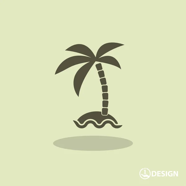 Pittogramma dell'isola con palmo — Vettoriale Stock