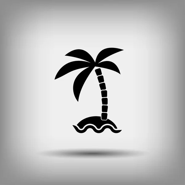 Pictograph van eiland met palm — Stockvector