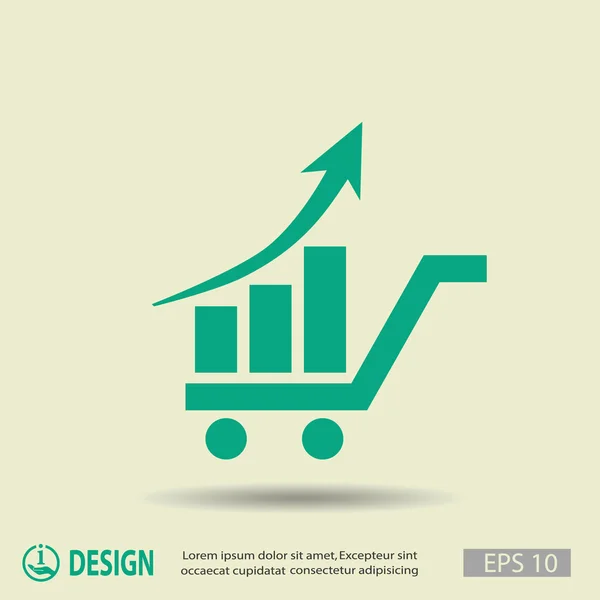 Pictograma de gráfico com seta — Vetor de Stock