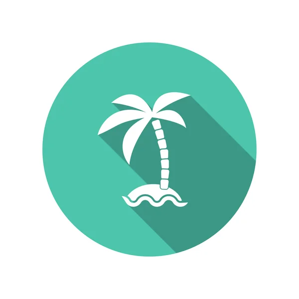 Pictografía de isla con palmera — Vector de stock