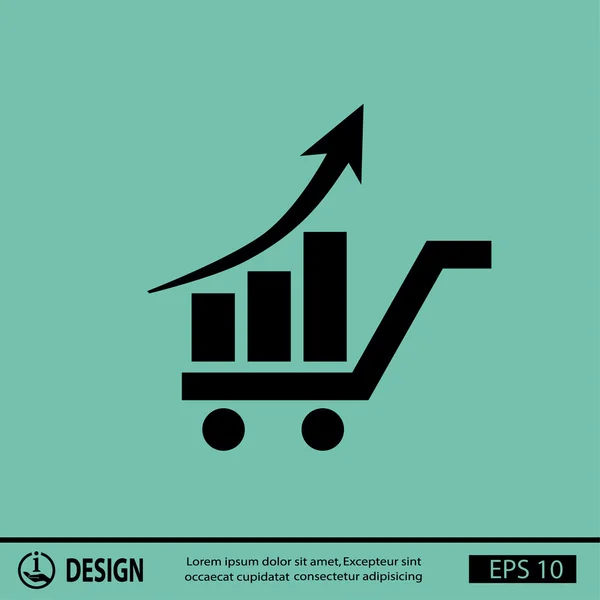 Pictograph van grafiek met pijl — Stockvector