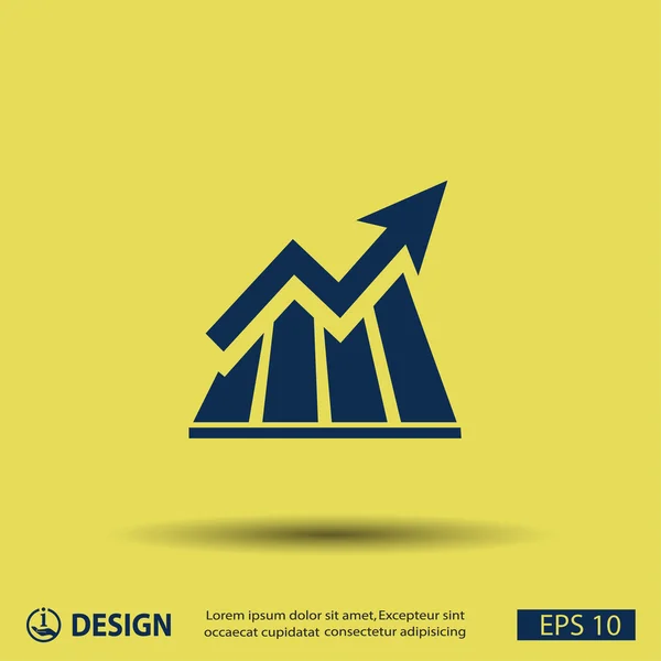Pictograph van grafiek met pijl — Stockvector