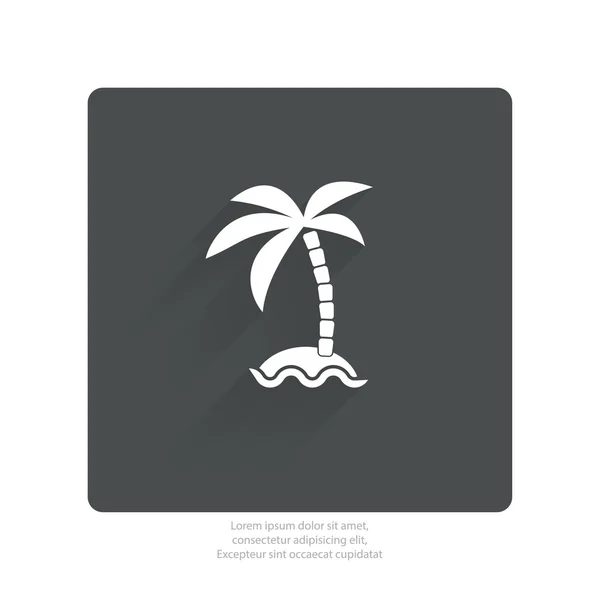 Pictograph van eiland met palm — Stockvector