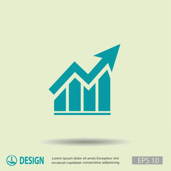 Pictograph Graph med pil. — Stock vektor