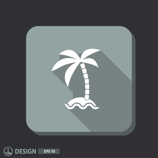 Piktographie der Insel mit Palme — Stockvektor