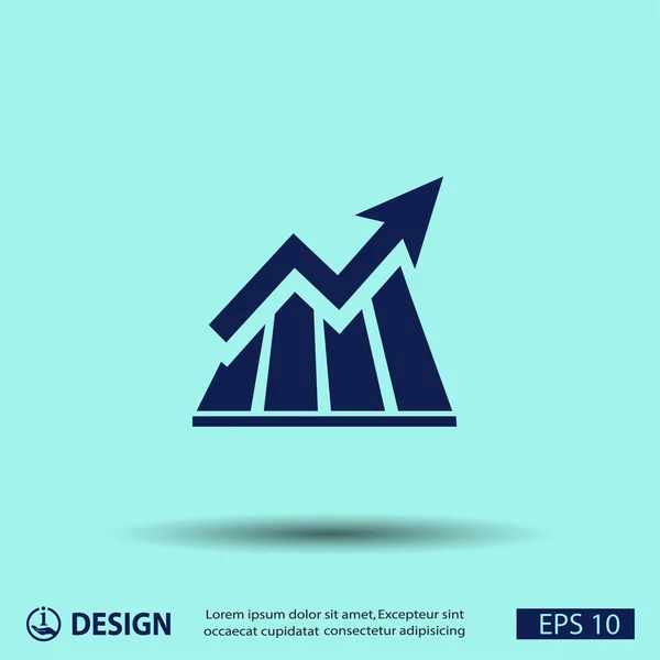 Pictograph van grafiek met pijl — Stockvector