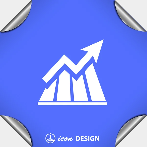 Pictograma de gráfico com seta — Vetor de Stock