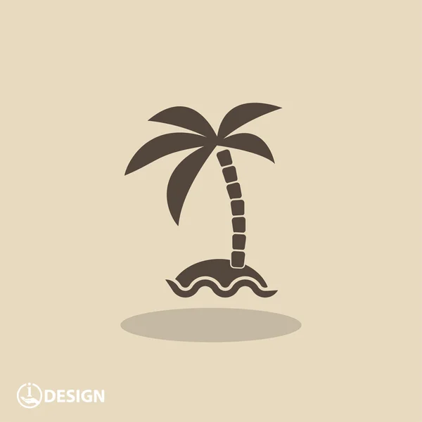 Pictograph van eiland met palm — Stockvector