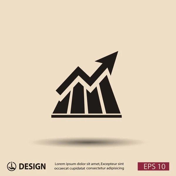 Pictograph van grafiek met pijl — Stockvector