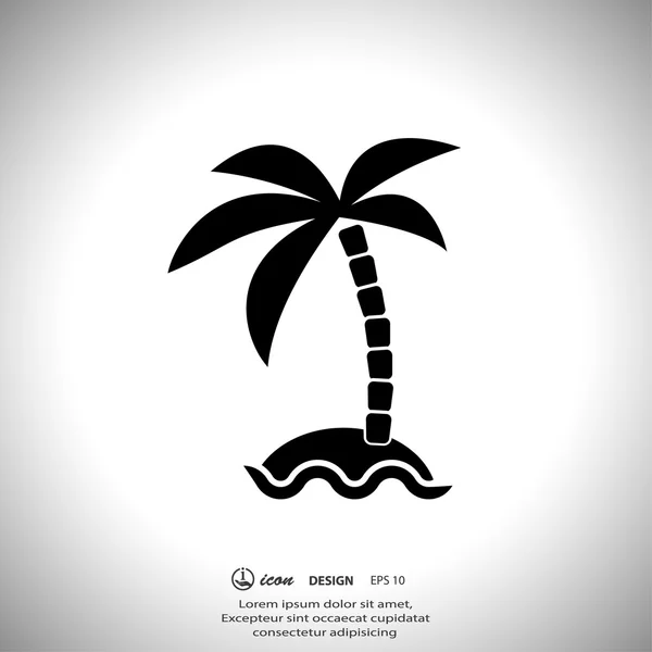 Ikony Symbols wyspy z palmy — Wektor stockowy
