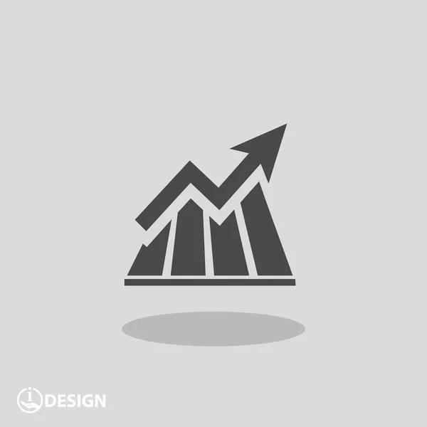 Pictograma de gráfico com seta — Vetor de Stock