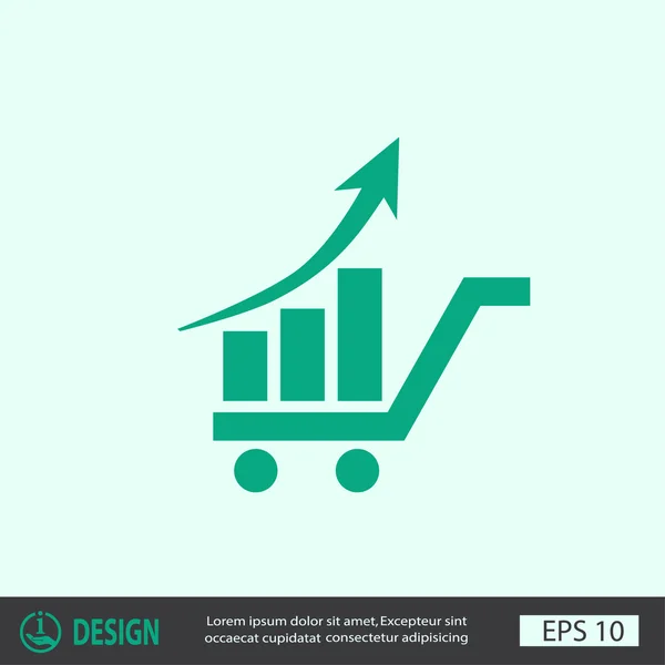 Pictograma de gráfico com seta — Vetor de Stock