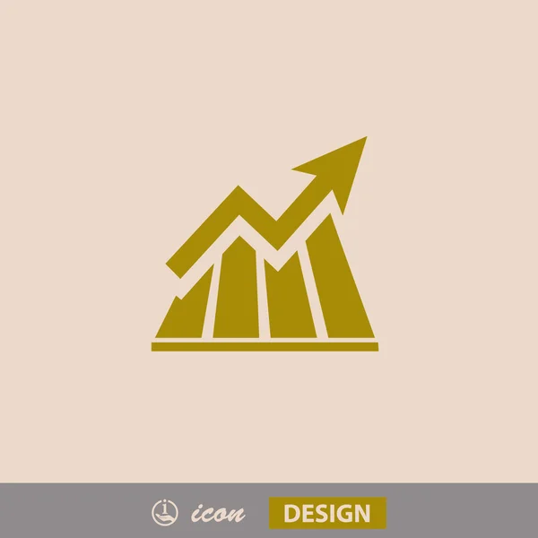 Pictograma de gráfico com seta — Vetor de Stock