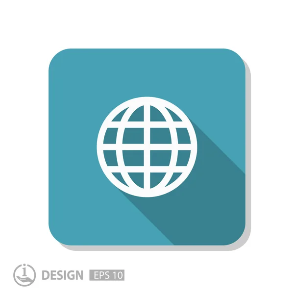 Pictograph van globe silhouet — Stockvector