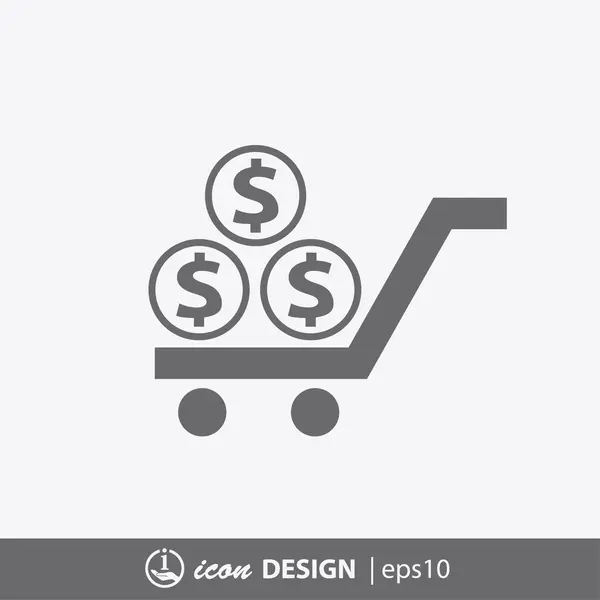 Pictograph of money on cart. — Stock Vector