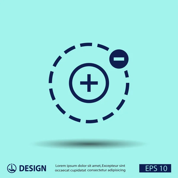 Pictograph of atom icon — Stock Vector