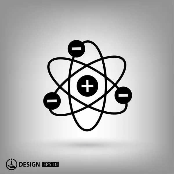 Pictograph of atom icon — Stock Vector