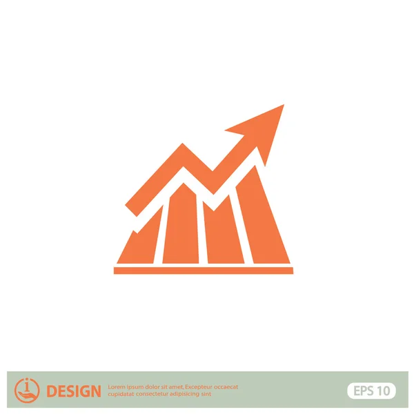 Pictograma de gráfico com seta — Vetor de Stock