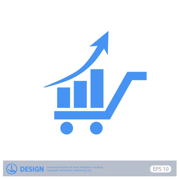 Pictograph of graph with arrow — Stock Vector