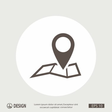 harita simgesi üzerinde toplu iğne