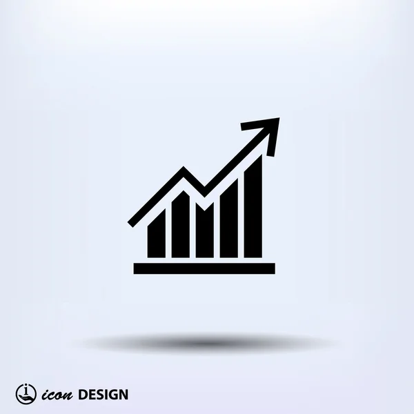 Pictografía de gráfico con flecha — Archivo Imágenes Vectoriales