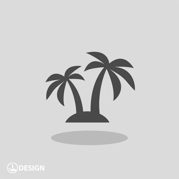Pictograph of island with palm trees — Stock Vector