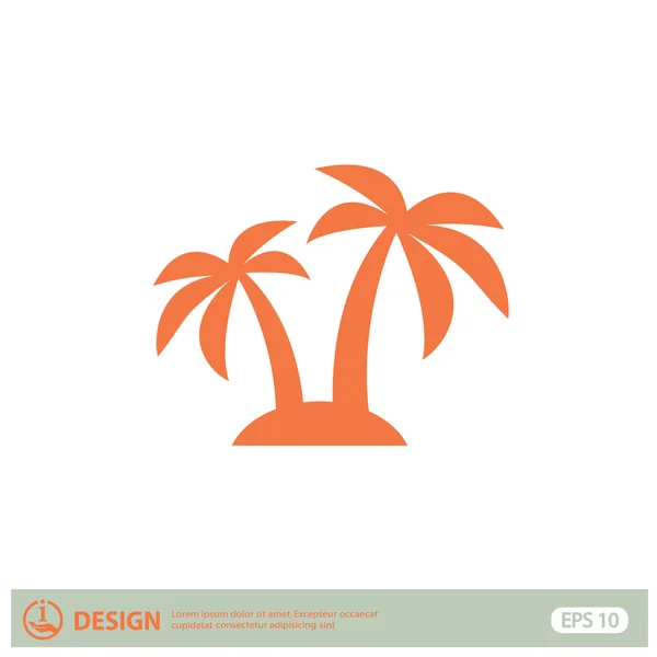 Pictograph of island with palm trees — Stock Vector