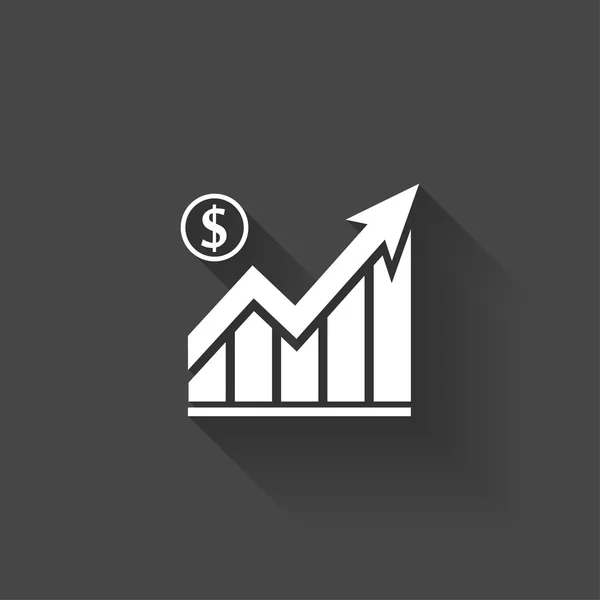 Pictograma de gráfico com seta — Vetor de Stock