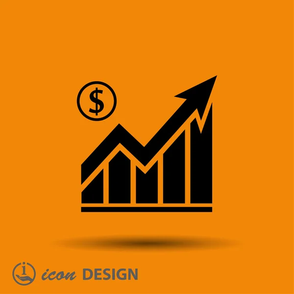 Pictograma de gráfico com seta — Vetor de Stock