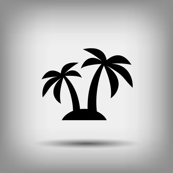 Pictograph of island with palm trees — Stock Vector