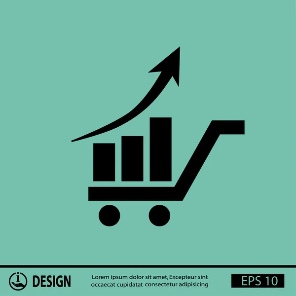 Pictograph van grafiek met pijl — Stockvector