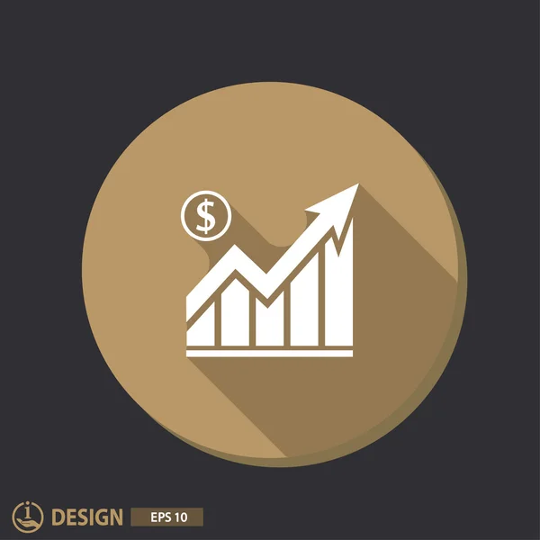 Pictograma de gráfico com seta — Vetor de Stock