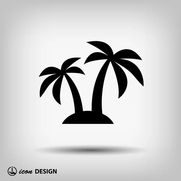 Pictografía de isla con palmeras — Vector de stock