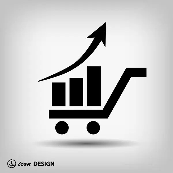 Pictograma de gráfico com seta — Vetor de Stock