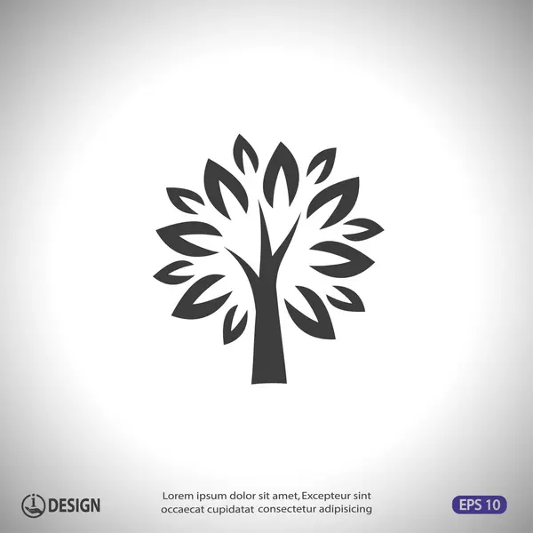 Pictografía de la silueta del árbol . — Vector de stock