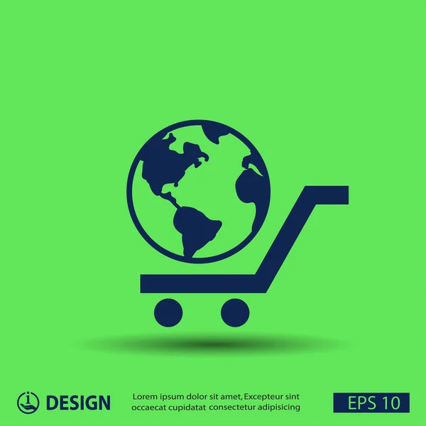 Pictograph van wereldbol icoon — Stockvector