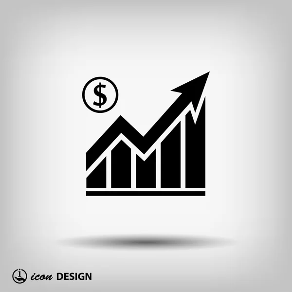 Pictografía de gráfico con flecha — Archivo Imágenes Vectoriales