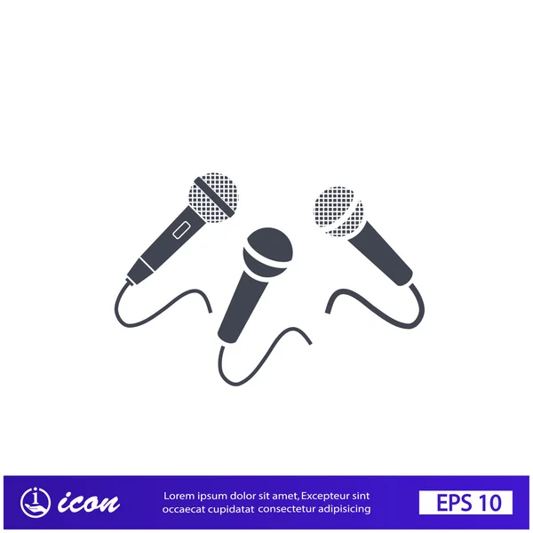 Three Microphones icon — Stock Vector