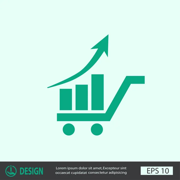 Pictograma de gráfico com seta — Vetor de Stock