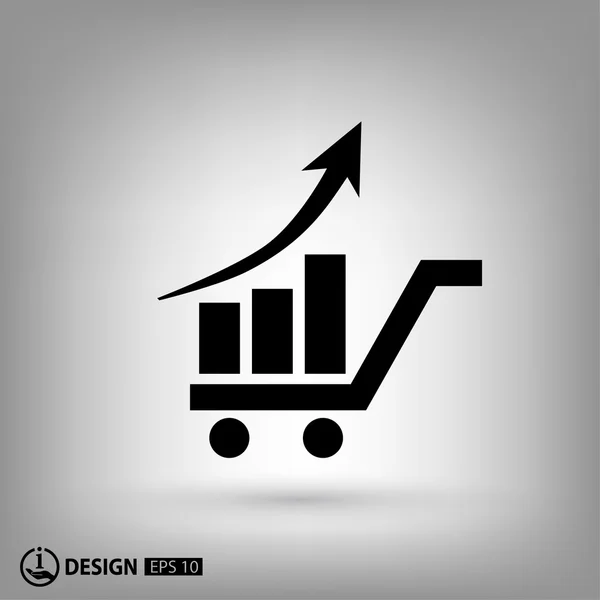 Pictograma de gráfico com seta — Vetor de Stock