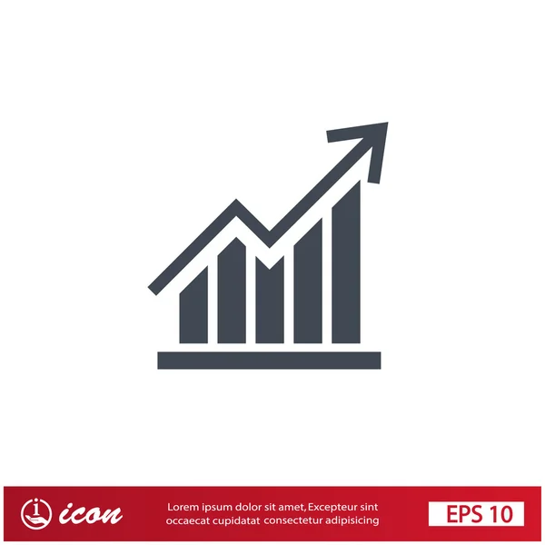 Pictograma de gráfico com seta —  Vetores de Stock