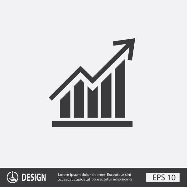 Pictografía de gráfico con flecha — Archivo Imágenes Vectoriales